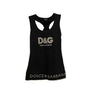 トップス D&G DOLCE&GABBANA Frilled Camisole D&G DOLCE GABBANA Vintage Y2K pink rose green ruffle trim